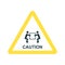 Warning sign, handling heavy loads, vector icon