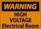 Warning Sign High Voltage - Electrical Room