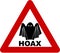 Warning sign with hoax