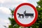 Warning sign horse and carriage