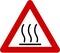 Warning sign with hot surface