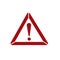 Warning Sign. Illustration. Exclamation mark in triangle on white background. Warning of prevent potential traffic accident