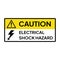 Warning sign for industrial. Caution for electrical shock hazard.