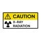 Warning sign for industrial. Caution for X-ray radiation.