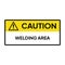 Warning sign for industrial. Caution and warning for welding area