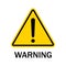 Warning sign isolated on white background. Black danger caution symbol on yellow triangle. Warning label of hazard for attention