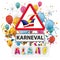 Warning Sign Karneval Alaaf Confetti Balloons