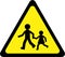 Warning sign with kids play