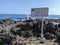 Warning sign at the La Garita blowhole on Gran Canaria