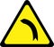 Warning sign with left bend