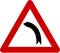 Warning sign with left bend
