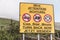 Warning sign for long and heavy vehicles at the scenic road to Conor Pass in county Kerry, Ireland