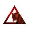 Warning Sign with Low Poly Bear