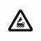 Warning sign railway crossing without barrier icon