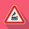 Warning sign railway crossing without barrier icon