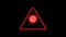Warning sign red zone area with glowing line