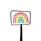 Warning sign road attention rainbow symbol homosexual