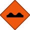 Warning sign with road bumps