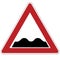 Warning sign. Rough road. Russia