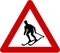 Warning sign with skier