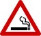 Warning sign with smoking