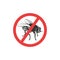 Warning sign stop the flies. Prohibition sign insect pest