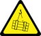 Warning sign with suspended loads