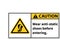 Warning sign to use anti-static shoes.,Caution sign