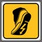 Warning sign to use anti-static shoes.,Caution sign