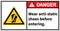 Warning sign to use anti-static shoes.,Danger sign