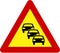 Warning sign with traffic queue