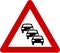 Warning sign with traffic queue