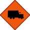 Warning sign with truck