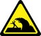 Warning sign with tsunami