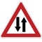 Warning sign. Two-way traffic. Russia