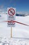 Warning Sign in Vorarlberg. Klostertal Alps. Austria