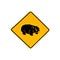 Warning sign of wombat