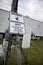 Warning sign in yard after Hurricane Katrina