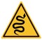 Warning signs of attention venomous snake. rattlesnake sign. snake warning symbol. flat style