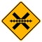 Warning signs Railway Level Crossing on white background