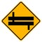 Warning signs Staggered Junction Traffic Road on white background