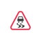 Warning slippery road sign flat icon