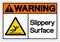 Warning Slippery Surface Symbol, Vector  Illustration, Isolated On White Background Label. EPS10