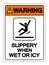 Warning Slippery When Wet Or Icy Symbol Sign, Vector Illustration, Isolated On White Background Label .EPS10