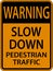 Warning Slow Down Sign On White Background