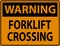 Warning Slow Forklift Crossing Sign On White Background