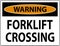 Warning Slow Forklift Crossing Sign On White Background