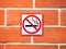 Warning that smoking is not permitted in the area