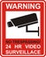 Warning Sticker for Security Alarm CCTV Camera Surveillance