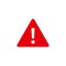 Warning, stop sign icon with exclamation mark